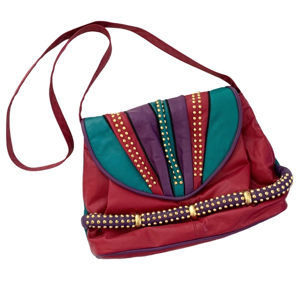 Retro 80s/ 90s Crossbody Studded Colorful Purse